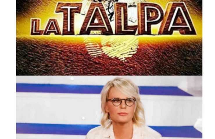 Maria de Filippi e il logo de La Talpa